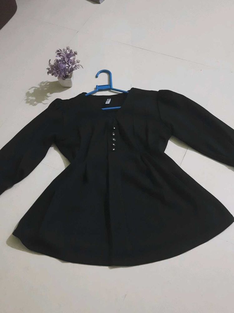 Chic Black Long Sleeve Top