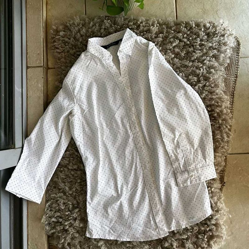 ALLEN SOLLY -  Smart white Formal Shirt With Dots