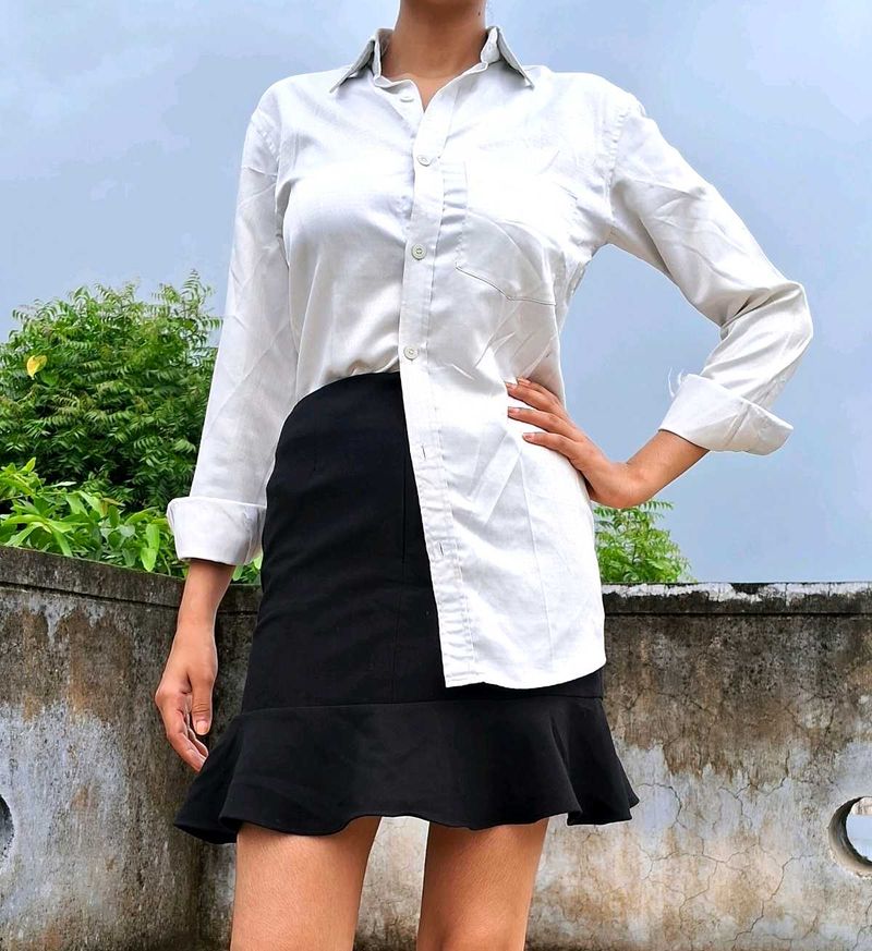 Korean Mini Skirt Whith Shirt