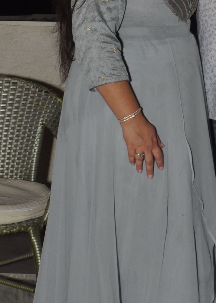 Elegant Grey Ethnic Gown