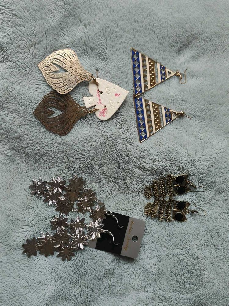 Set Of 4 Stunning Lightweight Hanging Earrings