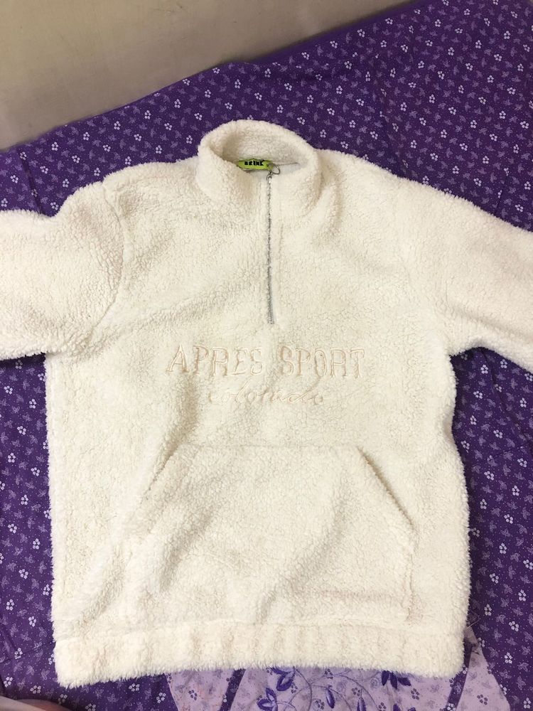 Cozy White Fleece Pullover