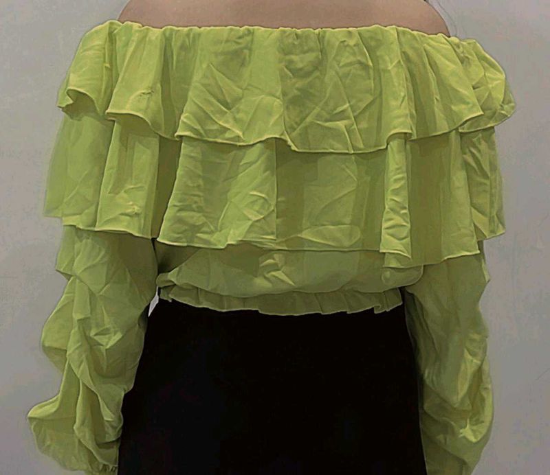 Crop Ruffle Top For Women // Trendy Style