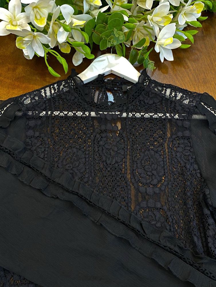 Elegant Black Lace Top