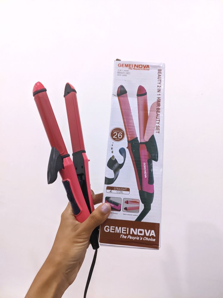 Nova Beauty 2 In 1 Hair Curler &amp; Straightener