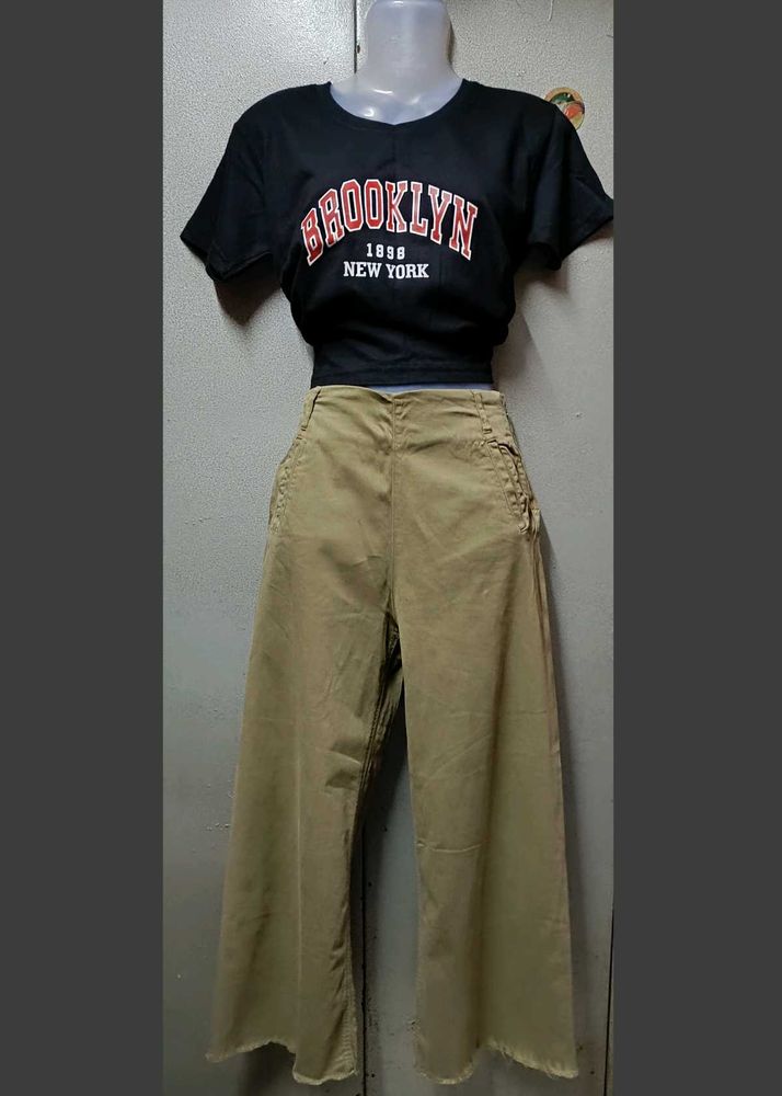 Zara Olive Green Flare Denim....