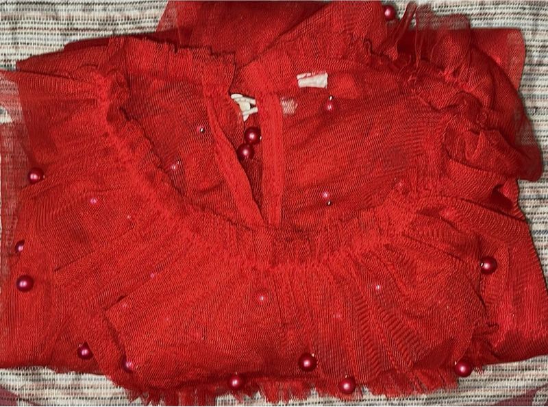Red Beads Party Wear Top