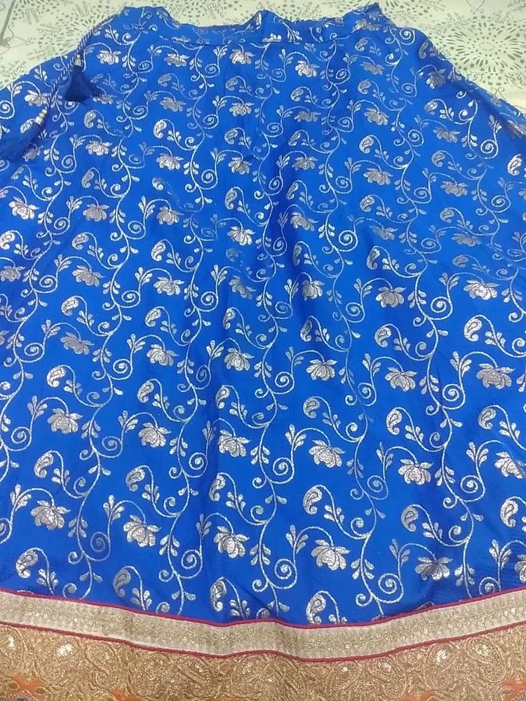Blue Floral Ethnic Skirt