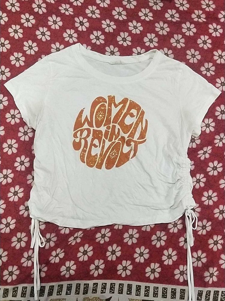 White Crop T Shirt