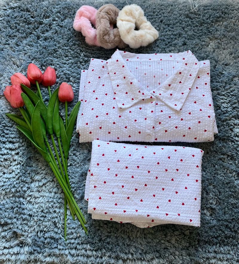 Heart Print Pajama Set [new without tag 🏷️]