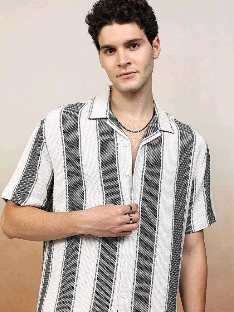 Highlander Striped Casual Shirt, M SIZE