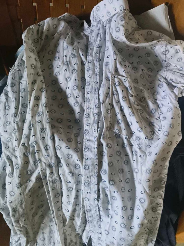 Patterned Button-Down Shirt