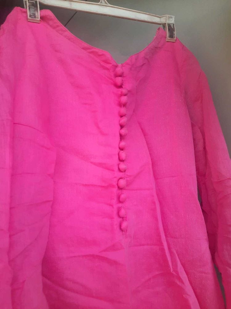Baby pink kurti for women