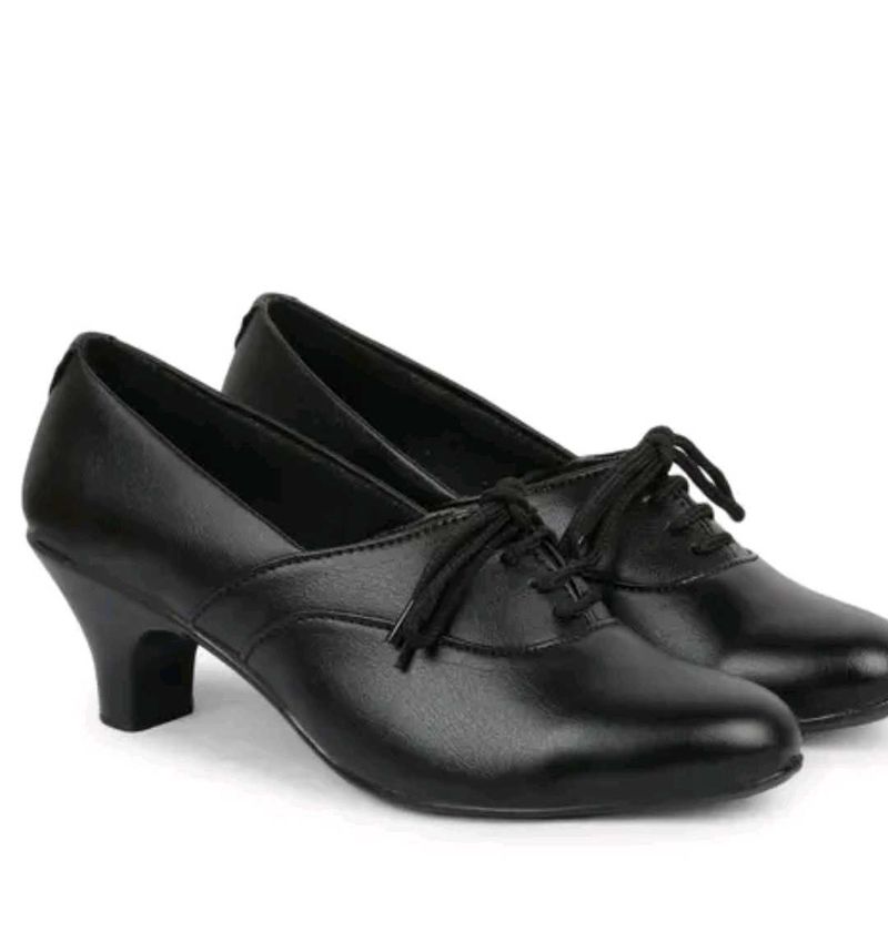 Classic Black Lace-Up Heels