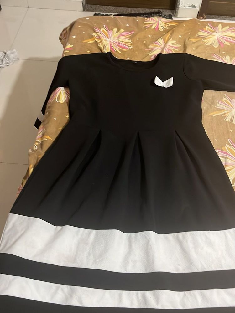 Black &amp; White Striped Dress