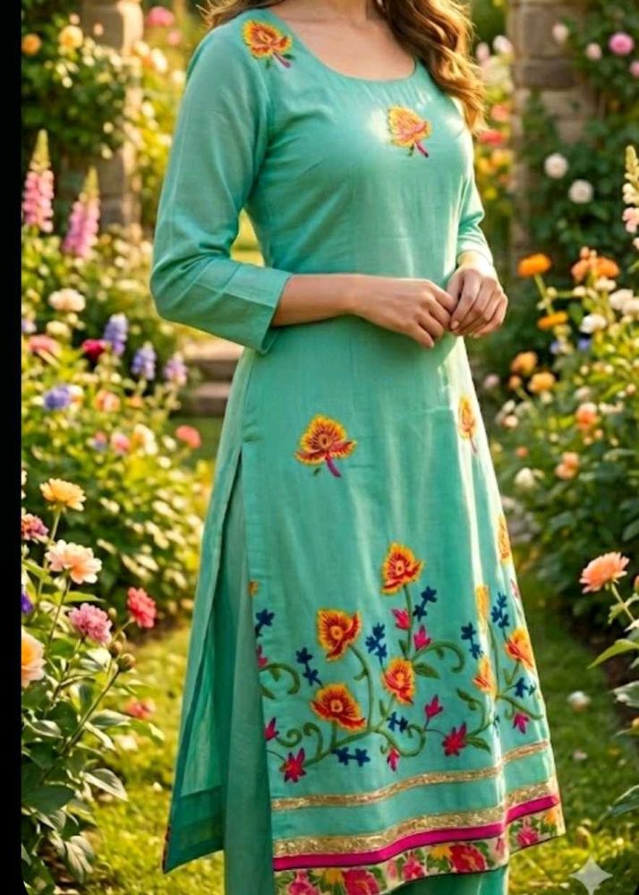 Floral Embroidered Kurta