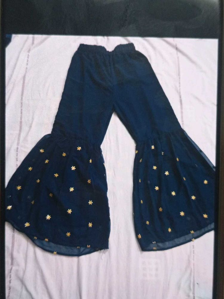 Navy Star Print Palazzo Pants