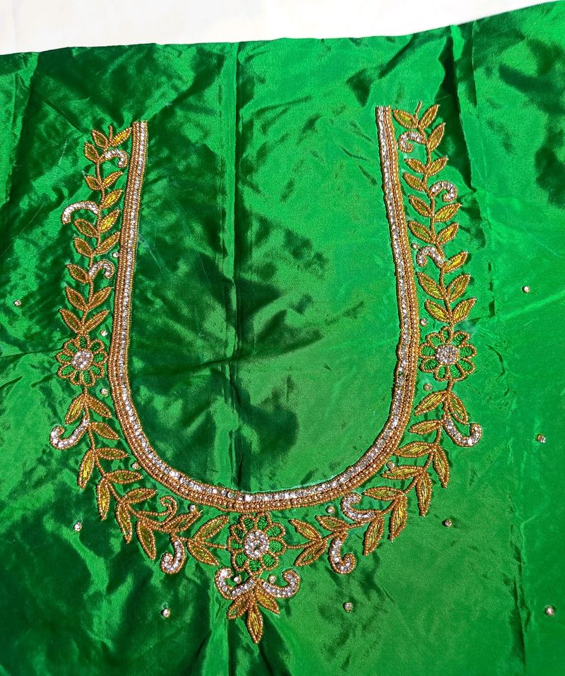 Heavy Bridal Aari Or Maggam Work Blouse Piece