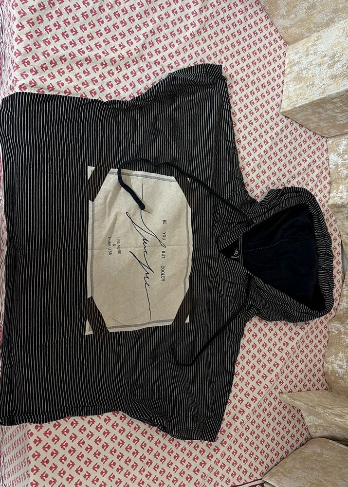 Striped Hoodie Top
