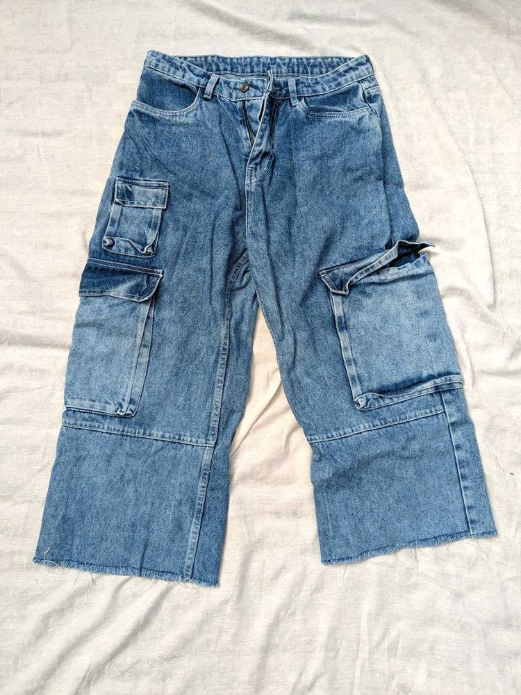 Denim Cargo Pants