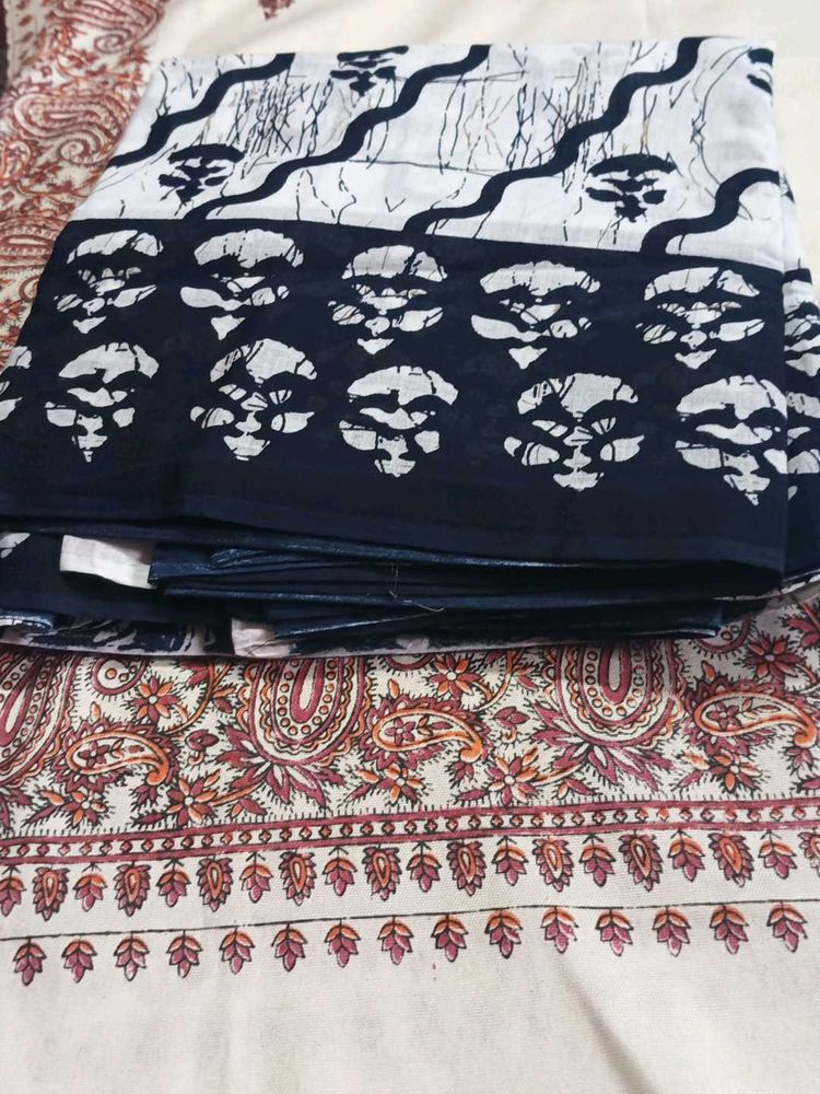 Printed Cotton Fabric Saree Without Blouse