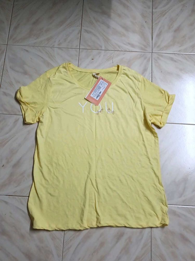 Yellow Graphic Print Tee