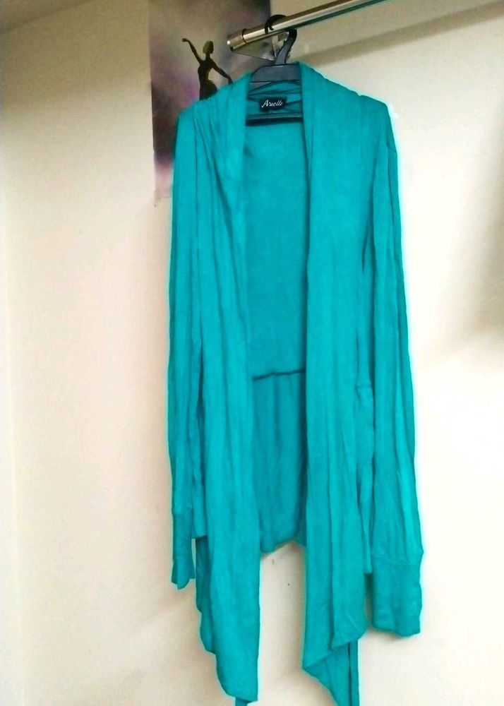 Teal Cardigan Open Style