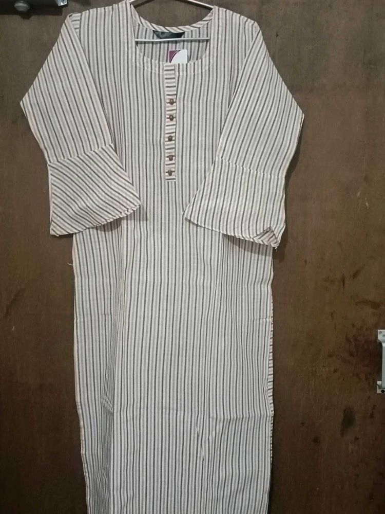 Striped long kurta plazzo set