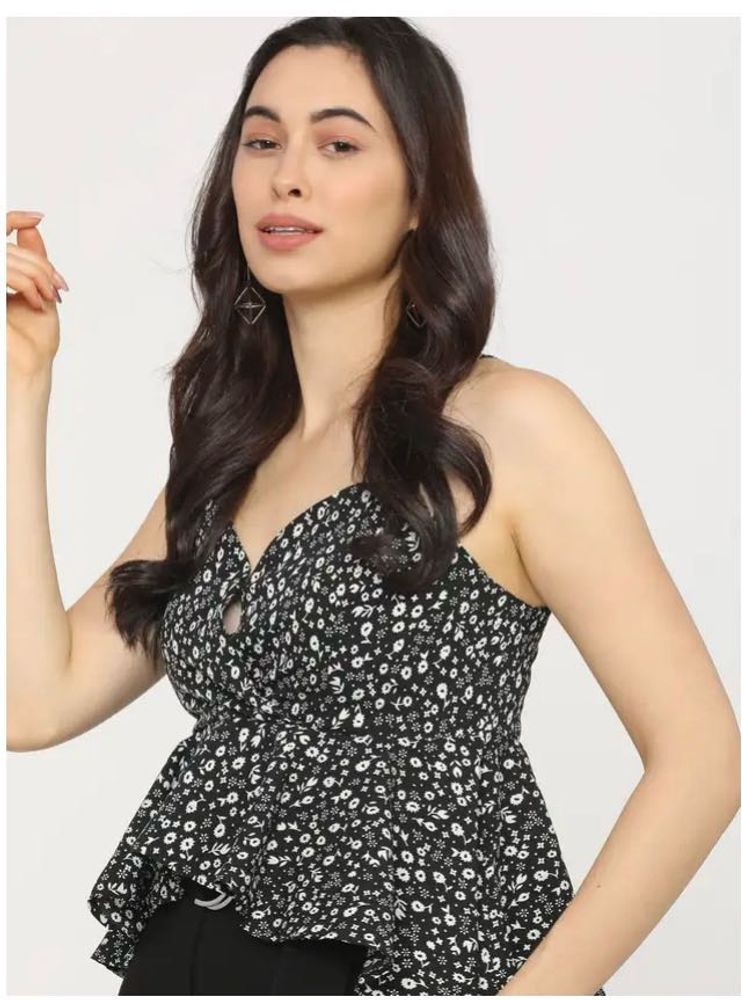 Casual Noodle Straps Women Multicolour Top