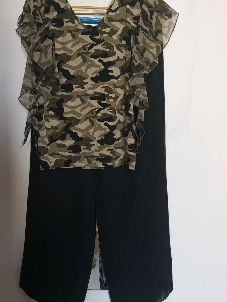 Stylish Camo Top &amp; Pant Set