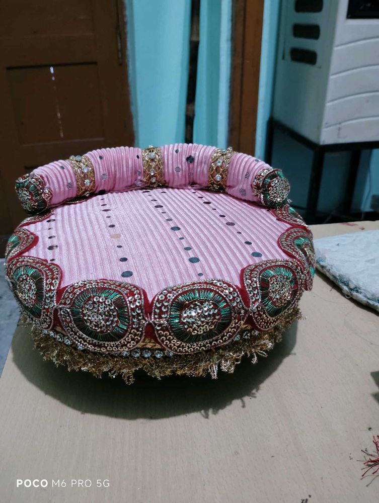 Decorative Pink Pooja Chowki