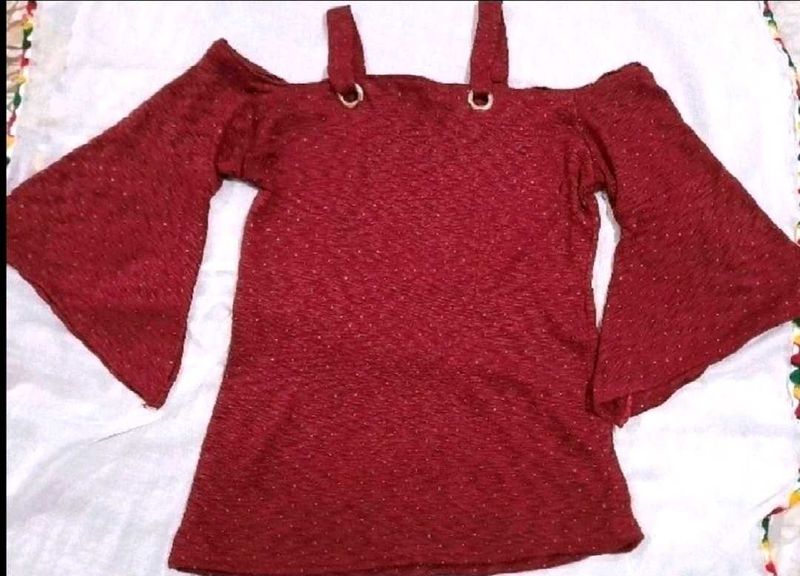 Shiny Off Shoulder Top