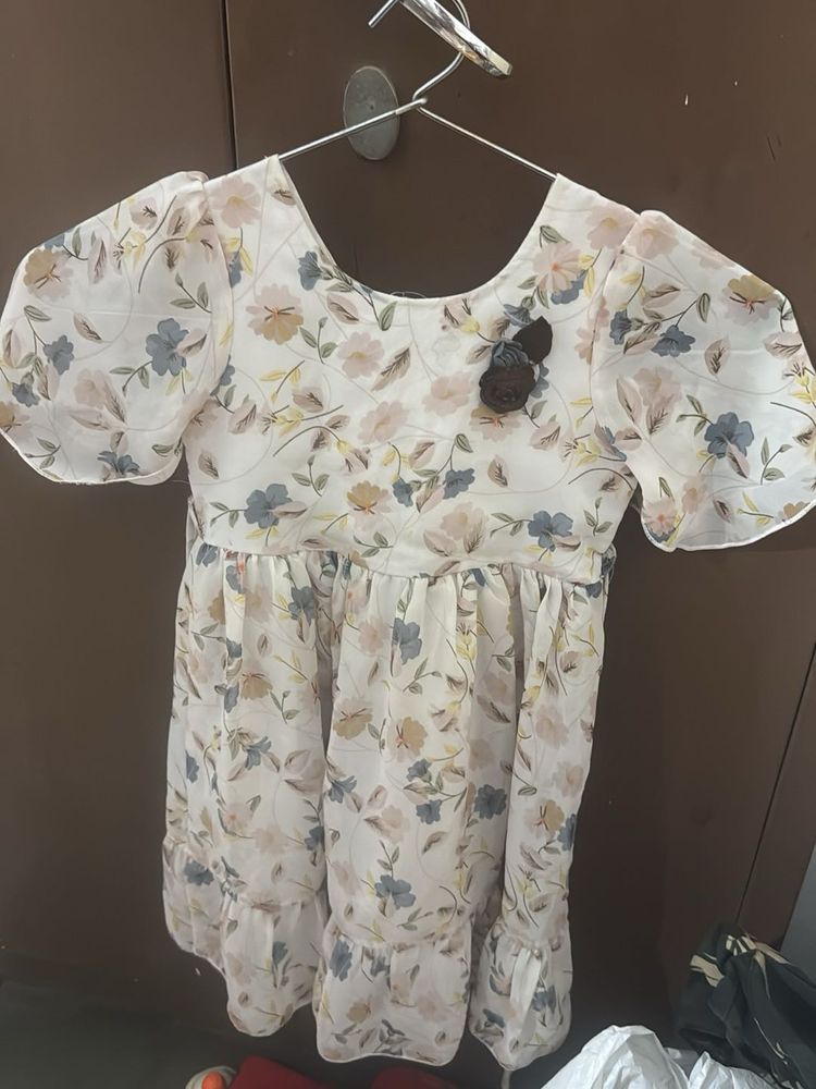 White Floral Frock