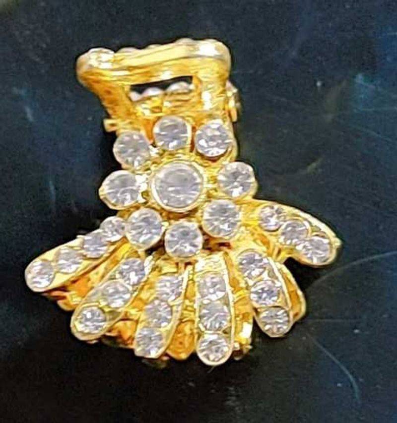 Gold &amp; Rhinestone Hair Claw Clip