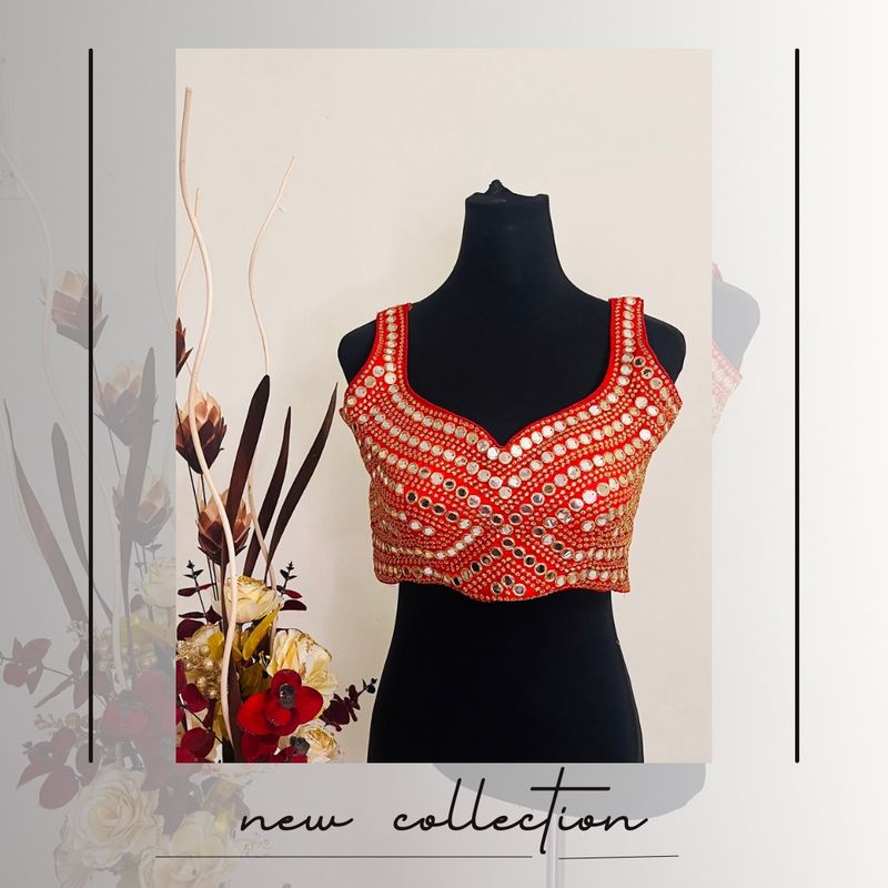 (Brand New) Hot Red Designer Sleeveless Blouse.