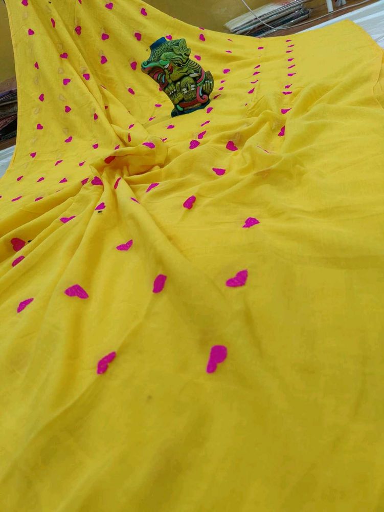 Yellow Printed Saree
