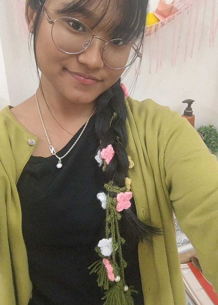 Crochet Flower Hair Braid Accessory🩷🌸