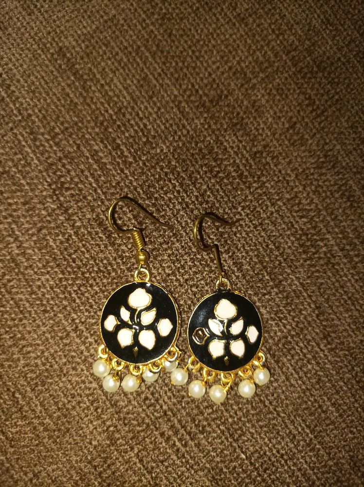 Floral Pearl Drop Earrings