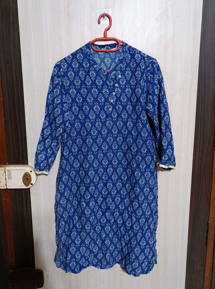 Blue Printed Tunic Top