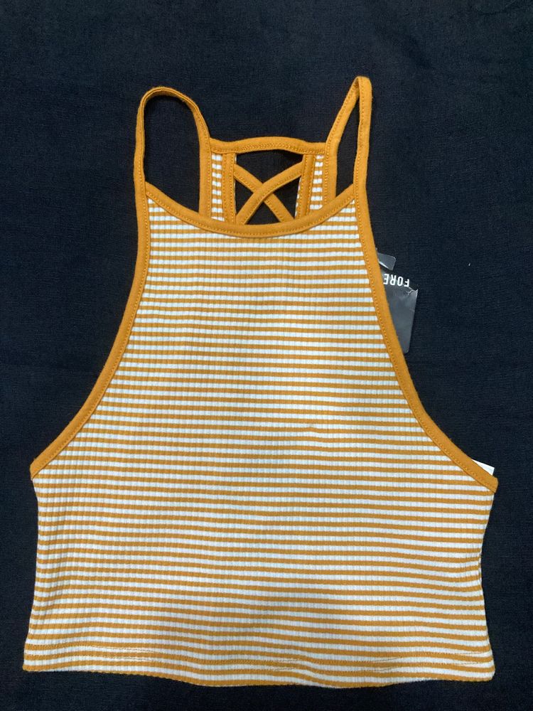 crop top             mustard/cream colour