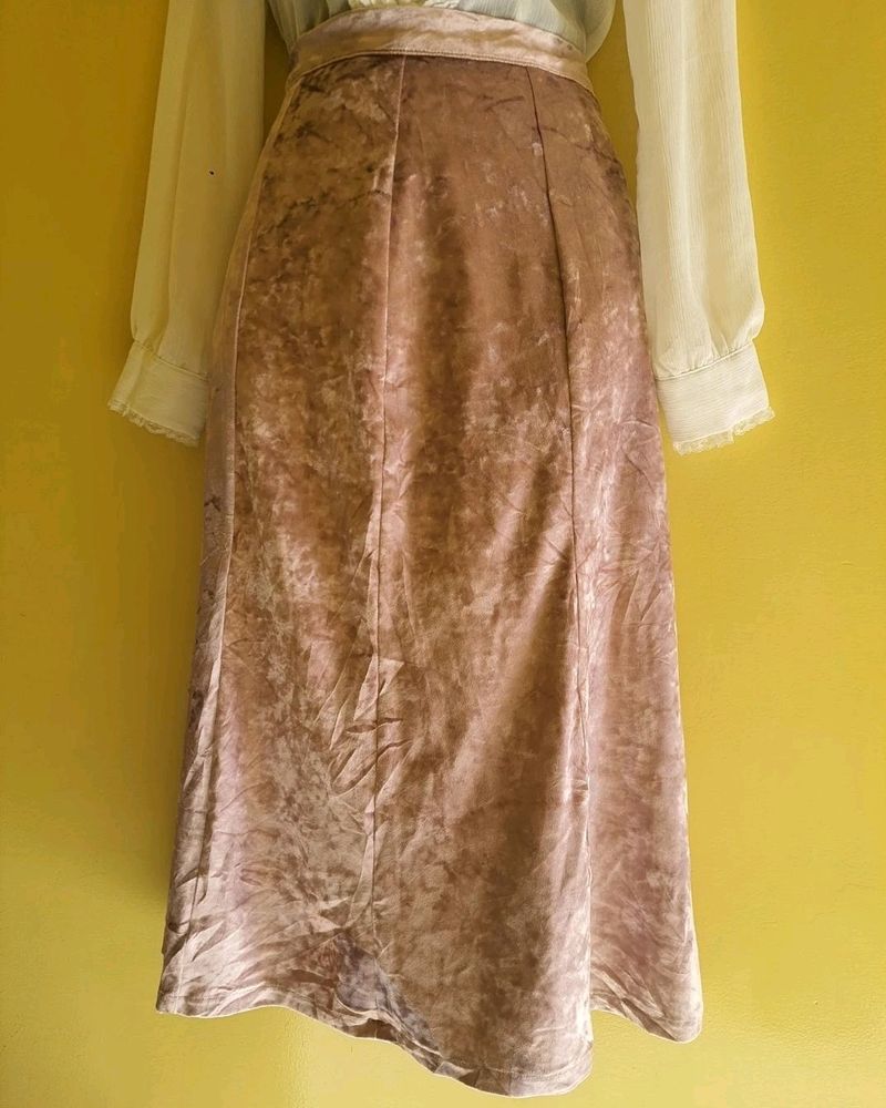 Pink Velvet Skirt