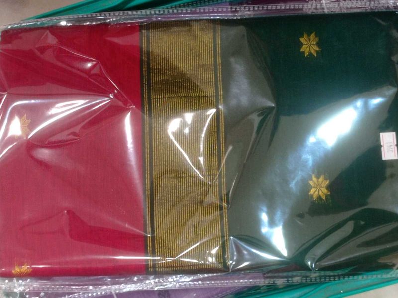 Elegant Red &amp; Green Saree