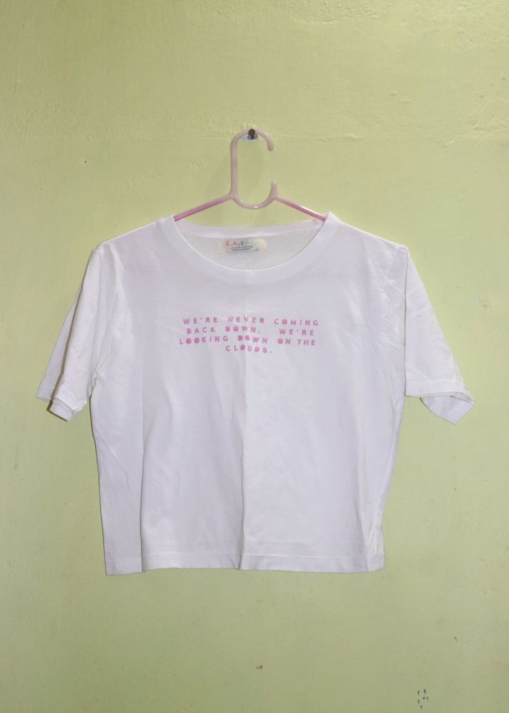 White Croptop With Text