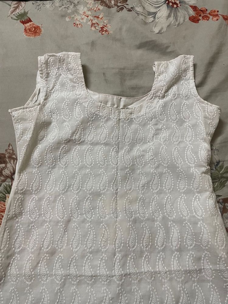 Embroidered White Suit