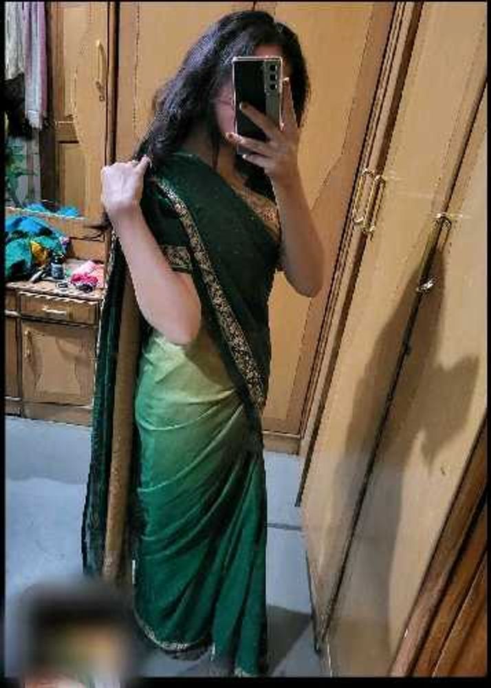 Elegant Green &amp; Gold Saree dabka zari work blouse