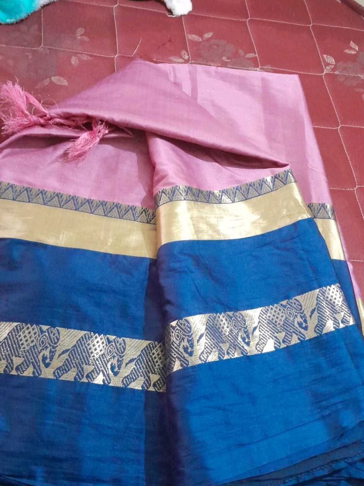 Pink &amp; Blue Saree
