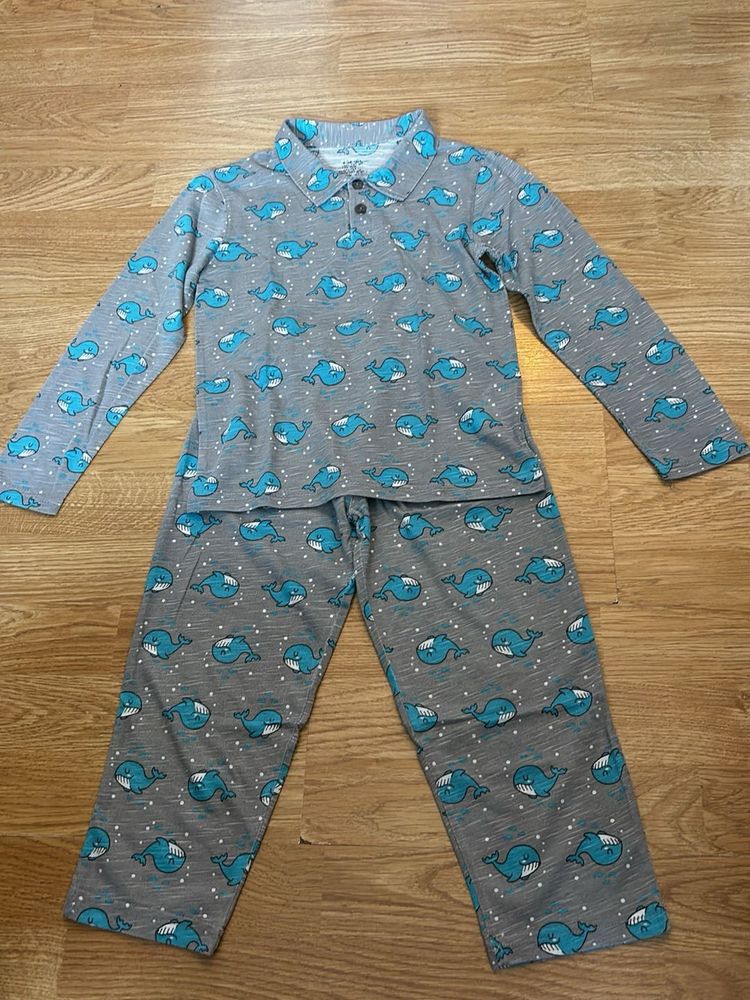 Whale Print Pajama Set