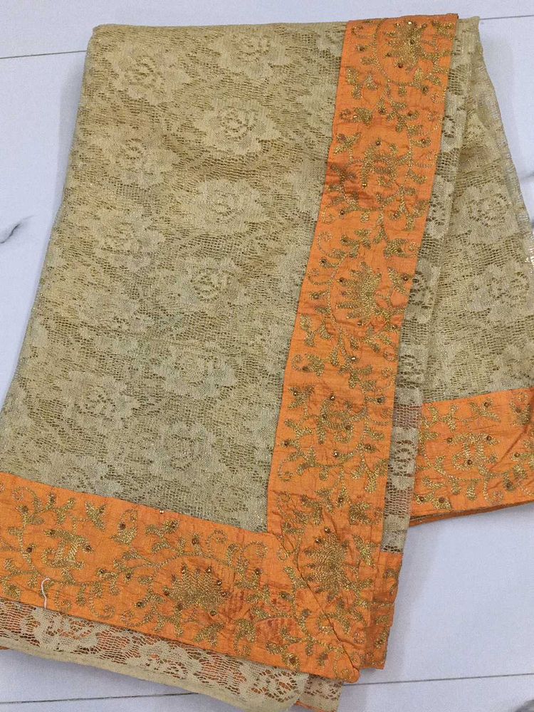 Elegant Lace Saree with Embroidery