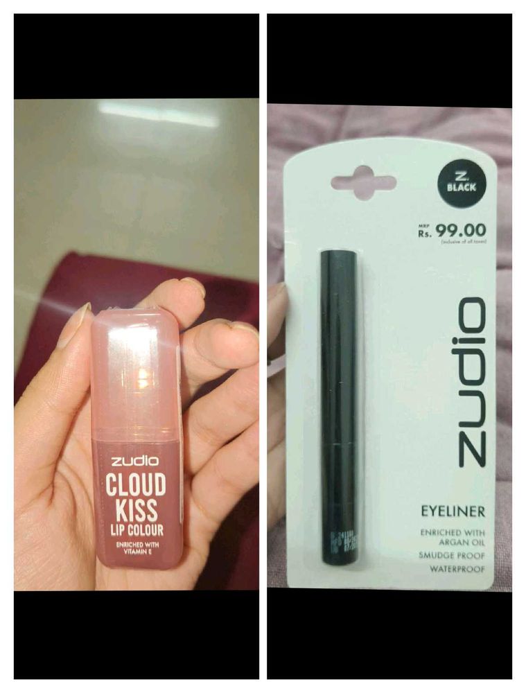 Zudio Lip Tint And Eyeliner Combo