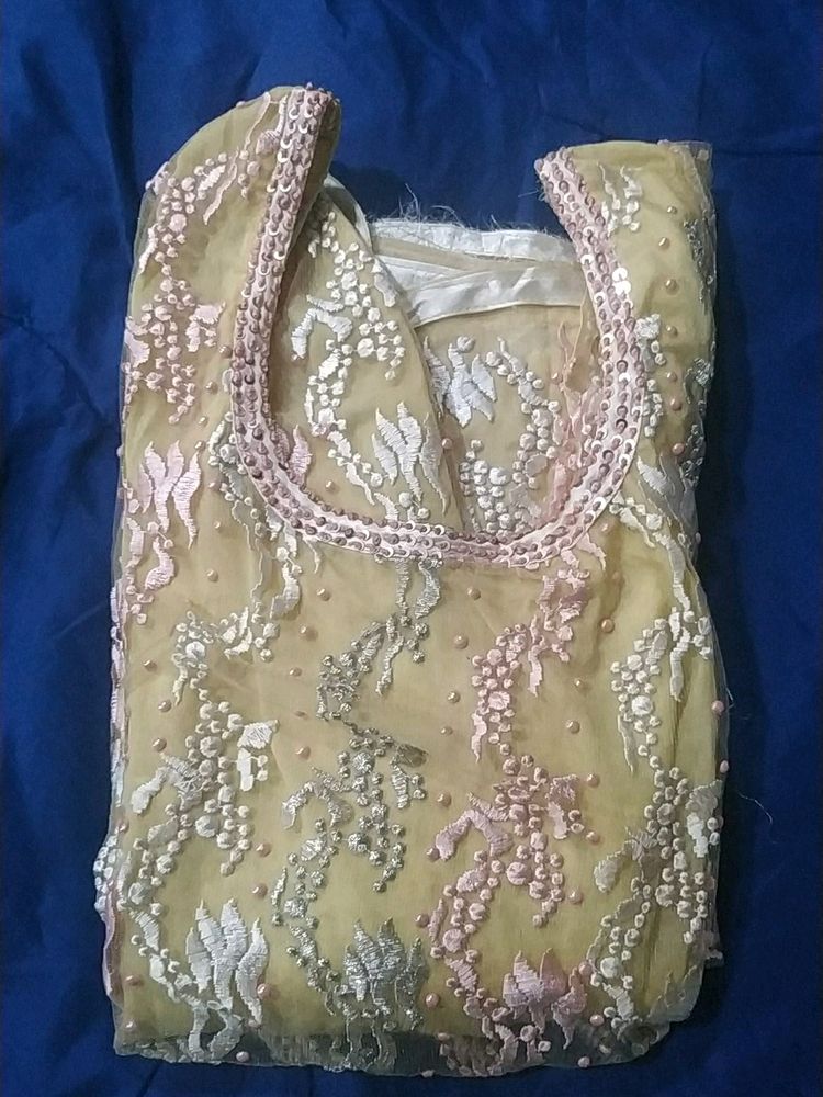 Self Embroidery Net .. Tailor Made Kurti